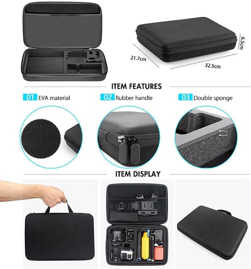 Reflex Camera 59-in-1 Action Camera Accessories Kit Compatible with GoPro Hero 13, 9-12, DJI Osmo Action 2, 3, 4, Pro 5, Insta360 Ace Pro/Ace Pro 2 Akaso and Other Sports Cameras & Durable Case - Image 2